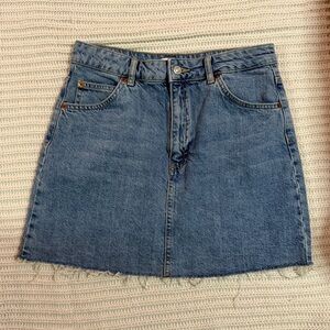 Topshop Blue Denim Mini Skirt